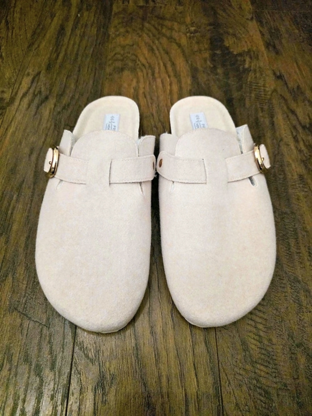 Primark Light Beige Buckle Clogs